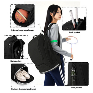 Zaino Sportivo Casual <span class=keywords><strong>da</strong></span> Uomo con Logo Personalizzato e Scomparto Impermeabile per Scarpe, Borsa <span class=keywords><strong>da</strong></span> Donna per Palestra, Sport all'Aperto, <span class=keywords><strong>Tennis</strong></span> e Badminton con <span class=keywords><strong>Porta</strong></span> <span class=keywords><strong>Racchette</strong></span> - Product Image 3