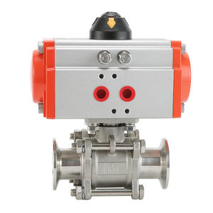 Válvula de Bola Neumática de Paso Recto de Tres Piezas con Abrazadera de Liberación Rápida Q681F-16P, Acero Inoxidable 304 con Rosca Interna - Product Image 3