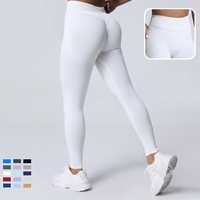 Leggings Deportivos de Cintura Baja para Mujer, Transpirables, Ligeros, de Nailon, Sin Costuras, con Efecto Levanta Glúteos, con Logotipo