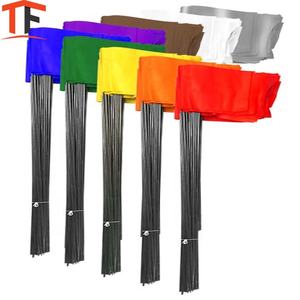 Pvc carré imprimé Orange rouge bleu signe chasse champ fil <span class=keywords><strong>enquête</strong></span> marquage drapeaux d'avertissement pour le marquage - Product Image 3