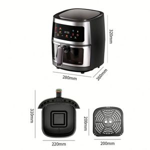 Friteuse à air chaud sans huile OEM/ODM, cuve en acier inoxydable, visible, Silver Crest 8 Litres 8L - Product Image 6