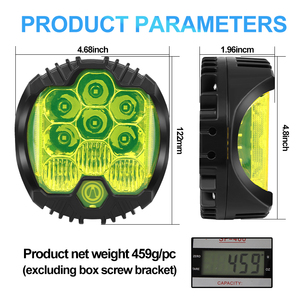 Nueva llegada 5 pulgadas Led trabajo luz cubierta amarilla Led trabajo luz foco 6000K Super brillante luz del día impermeable para el coche - Product Image 4