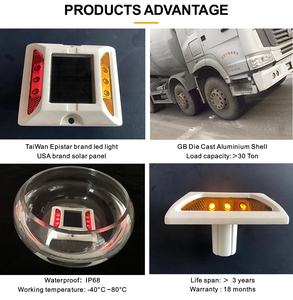 Nokin алюминиевый светодиодный маркер 3 м пластиковый отражающий солнцезащитные очки "кошачий глаз" дорожный отражатель на солнечной батарее цена - Product Image 6