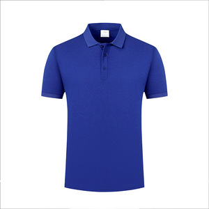 Polo Shirt Short Sleeve Solid Color Polyester Fiber Work Uniforms Daily Wear Sapphire Blue - Product Image 1
