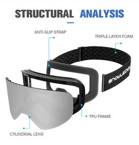 Maschera <span class=keywords><strong>da</strong></span> Sci Magnetica Antiappannamento Occhiali <span class=keywords><strong>da</strong></span> <span class=keywords><strong>Neve</strong></span> Lenti a Doppio Strato Protezione UV Polarizzata per Snowboard e Motoslitta - Product Image 2