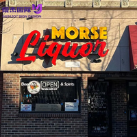 Enseigne lumineuse LED personnalisée en lettres 3D en acrylique et métal pour extérieur, enseigne publicitaire pour bâtiment commercial, pour pizzeria, barbecue, salon de thé, vinopuce