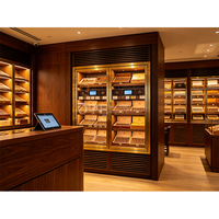 Vitrine à cigares, Humidor, Armoire à cigares, Boîtes en bois, Éclairage en bois, Présentoir à tabac, Aménagement de boutique de cigares