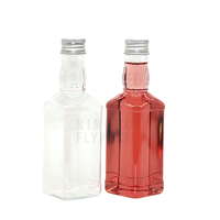 Bouteille de tequila en plastique jetable Rpet clair carré 200 ml