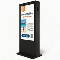 Pantalla LCD para Exteriores de 55, 65 y 75 Pulgadas, 2500 Nits, Resistente al Agua, Reproductor de Publicidad, Señalización Digital, Tótem Exterior, Kiosco con Soporte de Piso