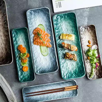Assiette à sushi en céramique en gros multicolore en option usine assiette à dessert japonaise pour un usage quotidien