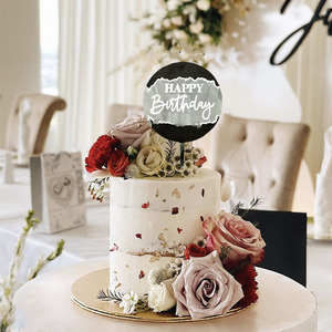 Ychon UV coloré impression main écriture Mr & <span class=keywords><strong>Mrs</strong></span> Transparent acrylique insérer carte mariage gâteau Toppers anniversaire gâteau décor - Product Image 5