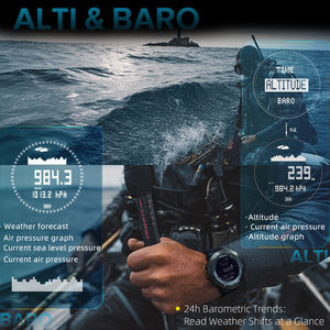 Orologio sportivo da uomo con bordo nord Apache-<span class=keywords><strong>d</strong></span> Outdoor orologio digitale Free Dive orologio da barometro altitudine bussola tempo mondiale 10ATM impermeabile - Product Image 4