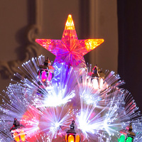 Grand arbre de Noël lumineux en fibre optique de luxe en PET, 60 cm, 90 cm ; Lanternes personnalisées pour table de Noël