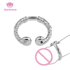 SacKnove hombres adultos placer Metal Acero inoxidable cuerda floja en forma de C prepucio resistencia consolador juguetes sexuales cocinar anillo hombre - Product Image 1