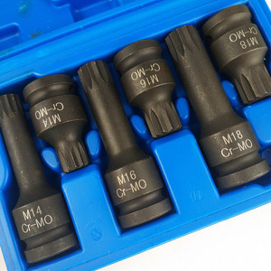ชุดประแจบล็อกลม DIY ขนาด 1/2 นิ้ว M14 M16 M18 Cr-Mo เมตริก สำหรับซ่อมรถยนต์ 6 ชิ้น - Product Image 1