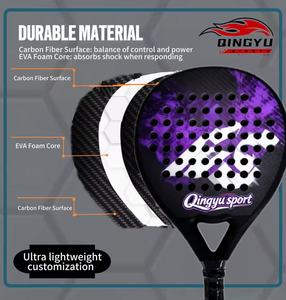 Raqueta de Pádel Qingyu Personalizada en Forma de Lágrima, Fibra de Carbono 12K, Acabado Mate, Núcleo Suave, Directo de Fábrica, Alta Calidad - Product Image 4