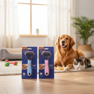 Set di pettine per la rimozione dei peli per animali domestici di dimensioni personalizzate 17x9cm in acciaio inossidabile e ABS per cani e gatti strumenti per la toelettatura - Product Image 3