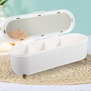 Caja de almacenamiento de especias multifunción ecológica moldeada por inyección de plástico PP de cuatro secciones compartimentos de grado alimenticio forma rectangular - Product Image 3