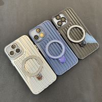 Coque de téléphone portable antichoc en TPU avec boutons métalliques et design ondulé unique pour iPhone 14 15 16 17 18 Pro Max