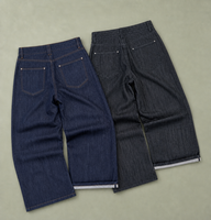Celana Jeans Pria Model Baggy Vintage Jepang, Bahan Denim Selvedge Raw, Desain Khusus, Stretch, Straight, Oversized, Boot Cut, Wide Leg