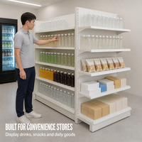 Étagère de présentation double face en métal pour supermarché, couleur personnalisée