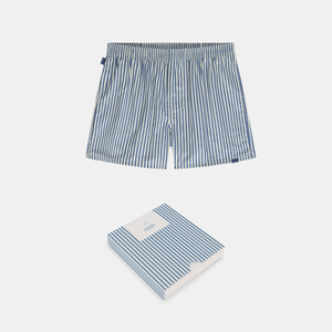 Новинка, мужские синие трусы-боксеры в клетку с цифровой печатью, свободные и дышащие трикотажные шорты, летние шорты без катышков, оптовая продажа для Homme - Product Image 1