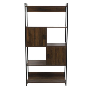 Bookshelf, <strong>Tall</strong> Bookcase With 2 Storage Drawers, Industrial Display Standing <strong>Shelf</strong> <strong>Units</strong> for Living Room Home Office - Product Image 2