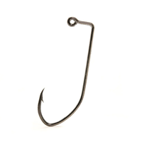 Hameçon de pêche 32500 en acier nickelé noir à haute teneur en carbone, 90 degrés, 1X Strong Skip Jack Bend Jig Hook, pour la pêche en eau salée, en rivières, en ruisseaux et en lacs