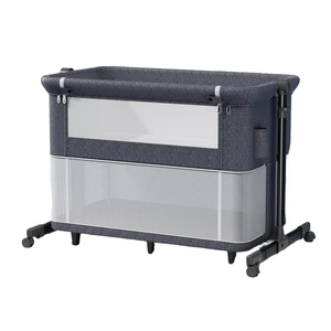 Berceau bébé pliable en tissu de coton, réglable en hauteur, avec fermeture éclair et fonction de balancement, directement de l'usine - Product Image 1