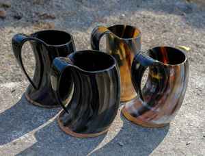 Tasses en céramique de sculpture Viking personnalisées fabriquées à la main corne naturelle hautement polie 1L/500ml/300ml/200ml/700ml vin école arrière - Product Image 2