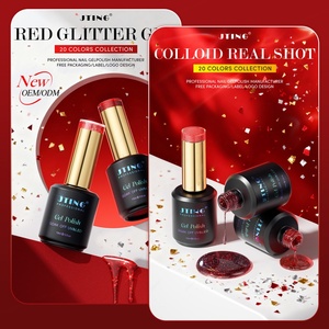 JTING Nouvelle Collection de Vernis Gel Scintillant Rouge 20 Couleurs 15ml Vernis à Ongles Gel Rouge Sans TPO Sans HEMA OEM ODM Gel Pailleté - Product Image 5