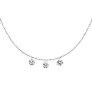 ผู้จัดจำหน่ายเครื่องประดับดีแลม สร้อยคอแบบโซ่เคลือบทองคำขาว 14K ไม่หมอง ขนาด 4 มม. 5 มม. 6 มม. ประดับด้วยวงกลมเซอร์โคเนีย 5A พร้อมพู่ห้อย - Product Image 1