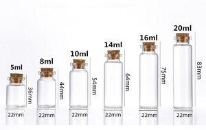 Bouteille à souhaits en verre transparent de haute qualité 5 ml/10 ml/15 ml/20 ml Petite bouteille avec bouchon en liège en bois Tube cadeau - Product Image 6