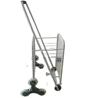 Chariot de courses pliable en métal avec trois roues, capacité de 42l, livraison gratuite