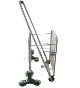 Chariot de courses pliable en métal avec trois roues, capacité de 42l, livraison gratuite - Product Image 2