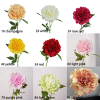 Bunga Peony Champagne Buatan Berkualitas Tinggi, Tangkai Tunggal, Sentuhan Realistis, Kepala Besar Diameter 14cm, Bahan Sutra Lateks, untuk Dekorasi Pernikahan