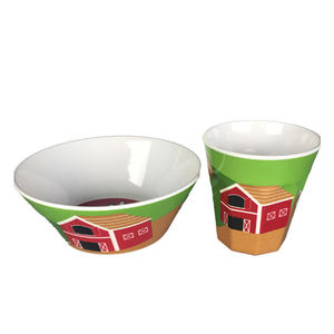 ชามทานอาหารเมลามีนลายการ์ตูนสำหรับเด็ก,ถ้วยและถ้วยถ้วยพิมพ์ลายลูกวัว - Product Image 2