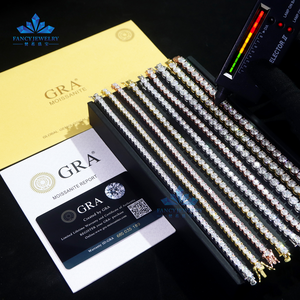 925 Prata D VVS Moissanite Pulseira De Tênis para Mulheres Vários Tamanhos 2mm-6.5mm Banhado A Ouro Pulseira para Presente ou Casamento - Product Image 5