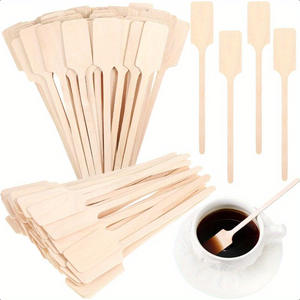 Personalizado Quadrado Top Birch Wooden Stir Sticks Eco Friendly Café e Agitadores de Bebida para Restaurante e Catering Uso - Product Image 1