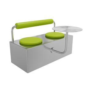 Mesas y Sillas de Acero Inoxidable para Restaurante, Mesa y Sillas para Cafetería, Bar, Restaurante, Juego de Muebles para Cafetería - Product Image 5