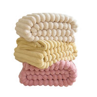 Tricoté Moelleux Fausse Fourrure Doux Chaud En Peluche Flanelle Polaire Jette Couverture pour Canapé Canapé Lit Décorer Logo Personnalisé Paquet Usine