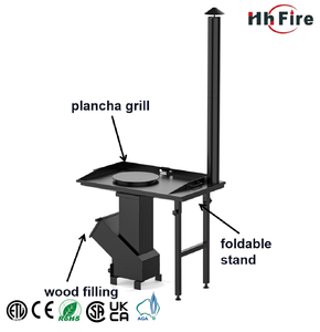 Barbecue en acier à fumée de haut niveau, tunnel noir, granulés de <span class=keywords><strong>bois</strong></span>, <span class=keywords><strong>plancha</strong></span>, barbecue - Product Image 4