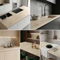 Carreaux de marbre beige Oman poli de qualité supérieure pour salles de bain et comptoirs de cuisine de luxe