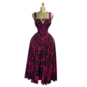Robe longue sans manches à lacets en dentelle florale douce et fraîche pour femmes européennes et américaines, nouvelle collection été, taille haute, amincissante - Product Image 6