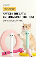 Jouet laser pour chat 3-en-1 rechargeable, jouets interactifs pour chats avec 5 motifs de projection pour chats d'intérieur