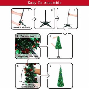 Guirnalda Decorativa de Navidad Plegable y Ecológica de Tinsel Verde Artificial para Interiores/Exteriores con Motivos Navideños - Product Image 3