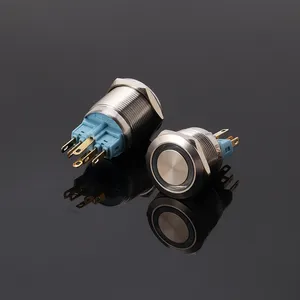 CMP dpst kim loại chiếu sáng 22 Mét on off chuyển push <span class=keywords><strong>button</strong></span> - Product Image 1