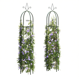 Arco de jardín de hierro con enrejado de 6 pies, diseño clásico decorativo para uso en exteriores. - Product Image 1