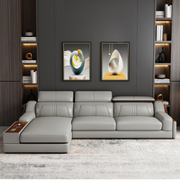 Conjunto de sofá de cuero Modular de diseño moderno Premium, muebles para sala de estar, sofá de esquina para el hogar, sofá seccional grande de lujo en forma de L