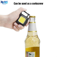 Senter Mini Gantungan Kunci COB Isi Ulang 500 Lumen dari Paduan Aluminium untuk Berkemah, 3 Mode Cahaya, Portabel